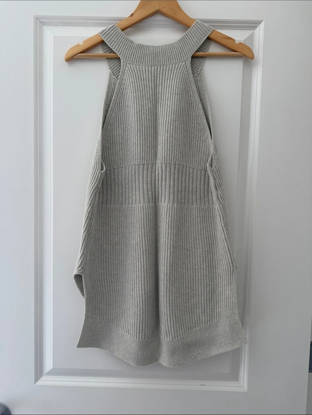 AllSaints Light Gray Ribbed V-Neck Knit Tank
